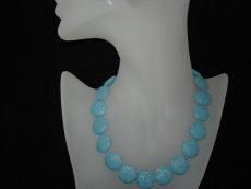 Lava Kette aus blauen Scheiben