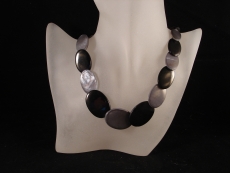 Perlmutt Kette schwarz/grau