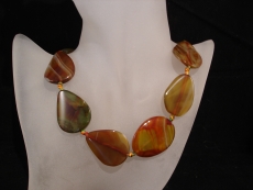 Achat Kette braun/grn