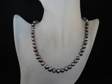 SW Perlenkette anthrazit mit Strass