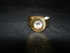 Edelstahl Ring mit auswechselbaren Steinen (gold)