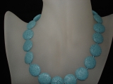 Lava Kette aus blauen Scheiben