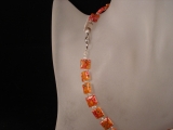 Millefiori Kette quadratisch orange