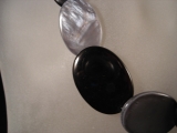 Perlmutt Kette schwarz/grau