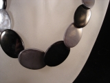 Perlmutt Kette schwarz/grau
