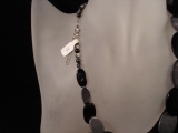 Perlmutt Kette schwarz/grau