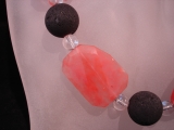 Melonenquarz Statementkette