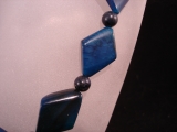 Achat Kette blau mit Dumortierit